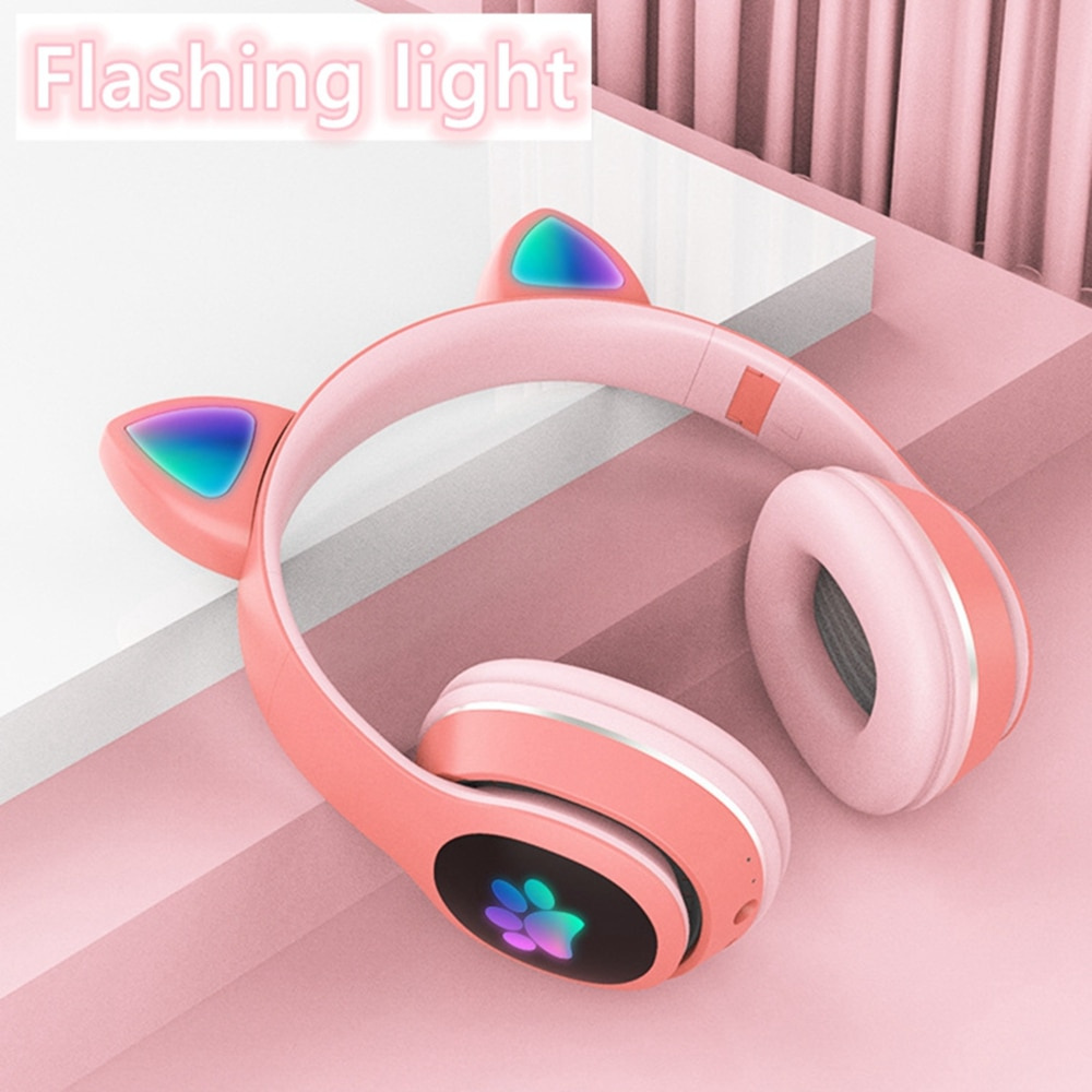 Fone De Ouvido Bluetooth Led Orelha Gato Iuz Headphone Lt30