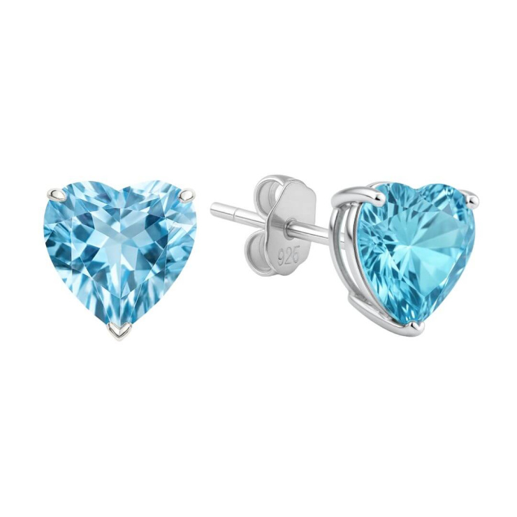 Brinco Aquamarine em Prata 925 Esterlina 45cm