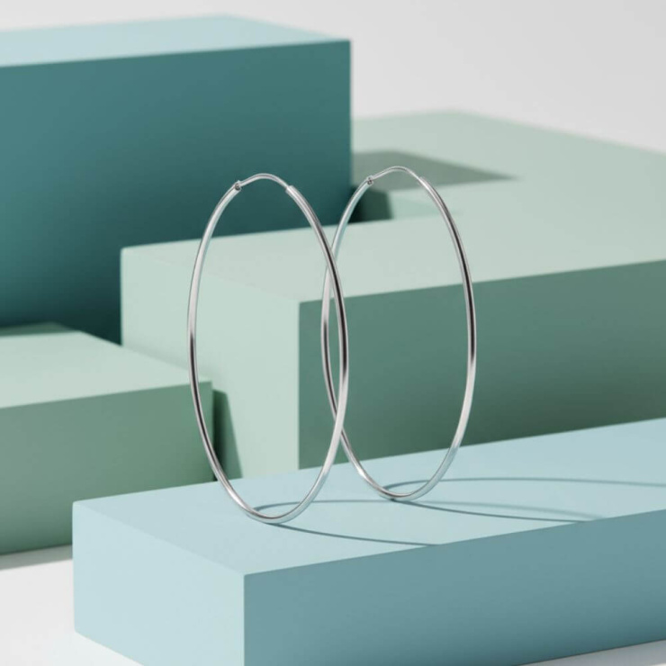 Brinco Argola Fio Roliço em Prata 925 Esterlina