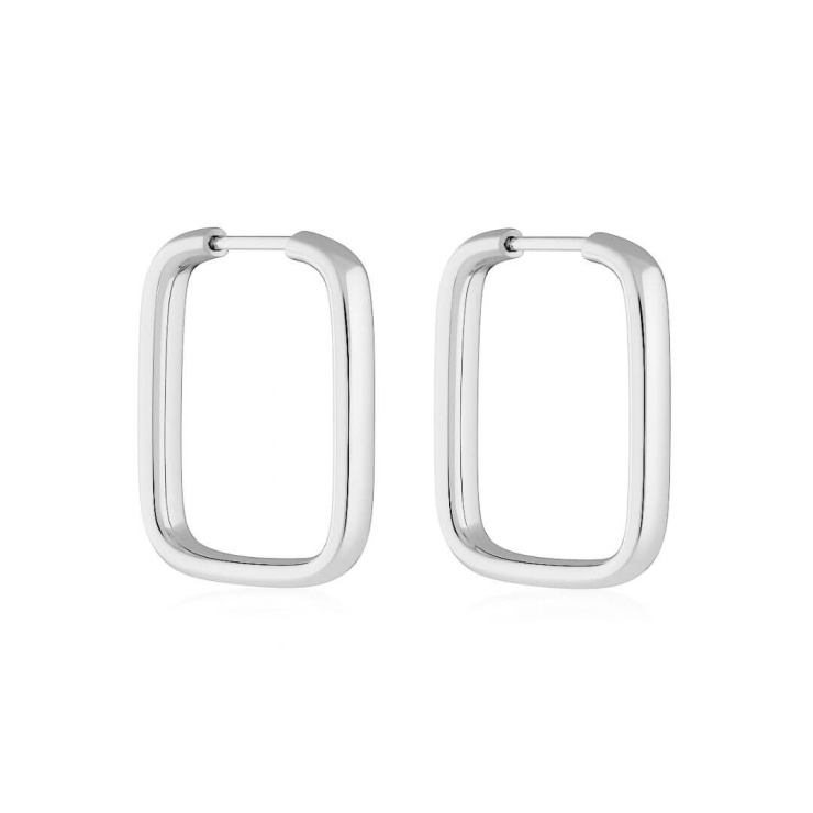 Brinco Argola Quadrado em Prata 925 Esterlina