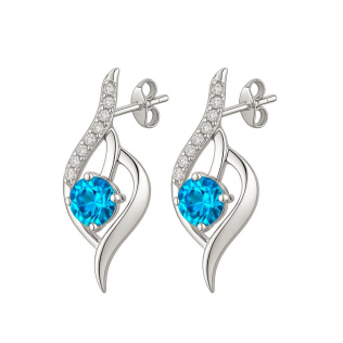 Brinco Encanto Azul em Prata 925 Esterlina