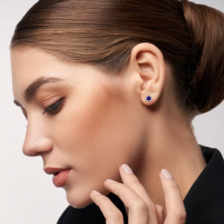 Brinco Redondo Ametista Prata 925 Legitima