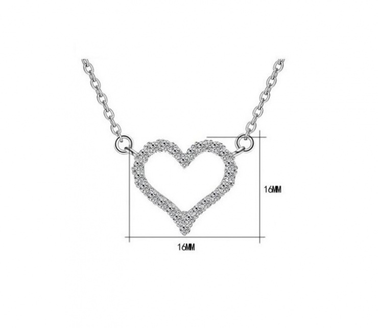 Colar Amor - Coração em Prata 925 Esterlina 45cm