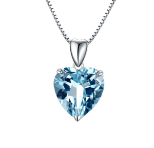 Colar Aquamarine em Prata 925 Esterlina 45cm
