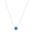 Colar Trevo Van Cleff Azul em Prata 925