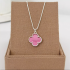 Colar Trevo Van Cleff Rosa em Prata 925
