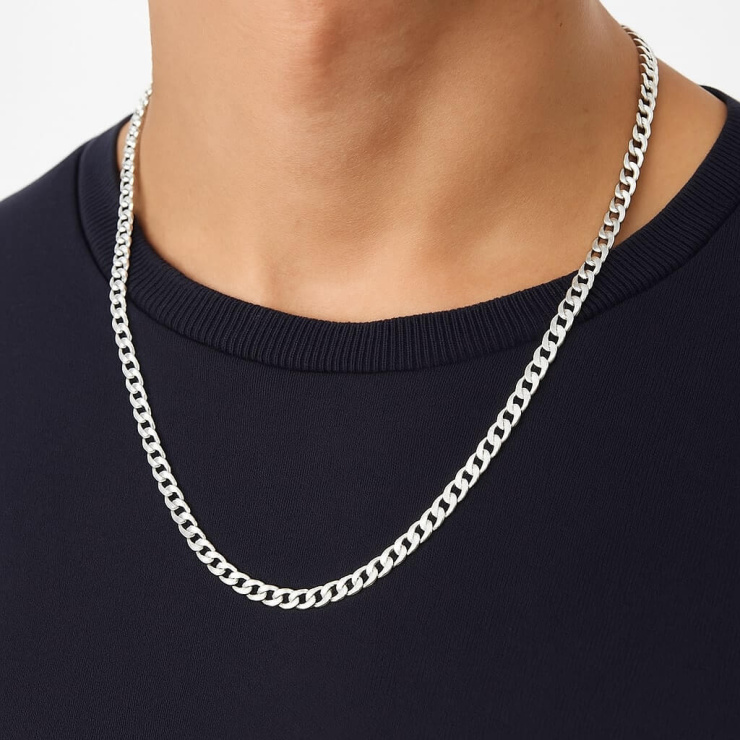 Corrente Prata 925 Masculino 1X1 60cm 4MM Italiana Legítima Garantia Vitalícia