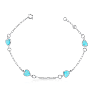 Pulseira Azul Safira em Prata 925 Esterlina