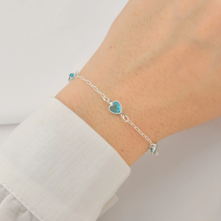 Pulseira Azul Safira em Prata 925 Esterlina