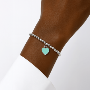 Pulseira Clássico Tiffany Duplo Coração em Prata 925 Esterlina