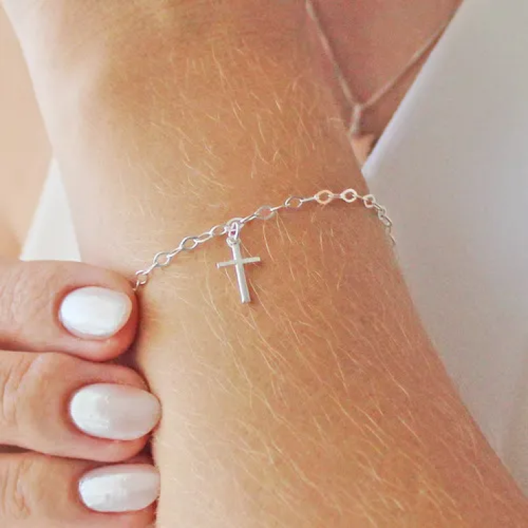 Pulseira Cruz em Prata 925 Esterlina