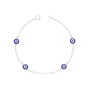 Pulseira De Prata 925 Pura Olhos Gregos Garantia Eterna