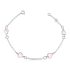 Pulseira Prata 925 Corações Rose Cristal Garantia Eterna
