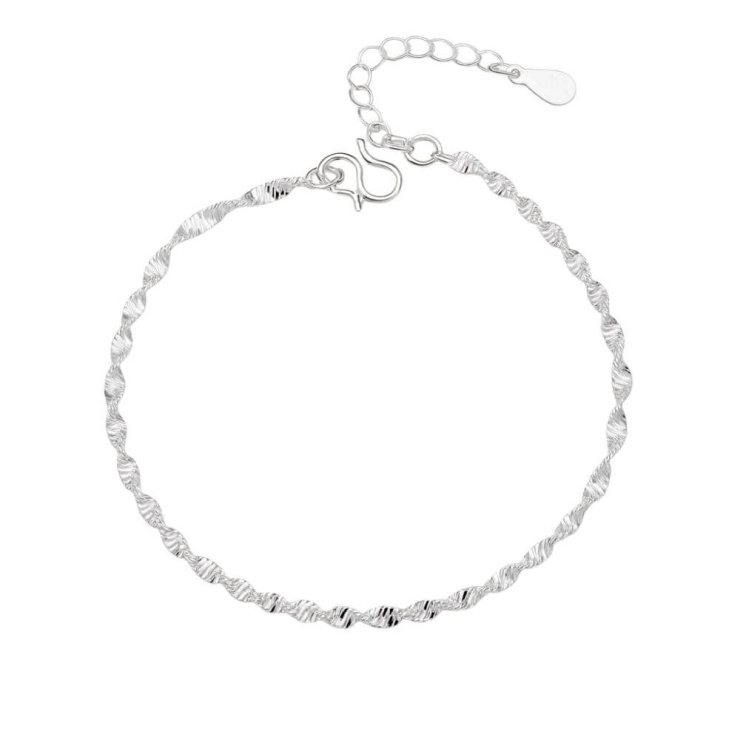 Tornozeleira Torcida em Prata 925 Esterlina Garantia Vitalícia