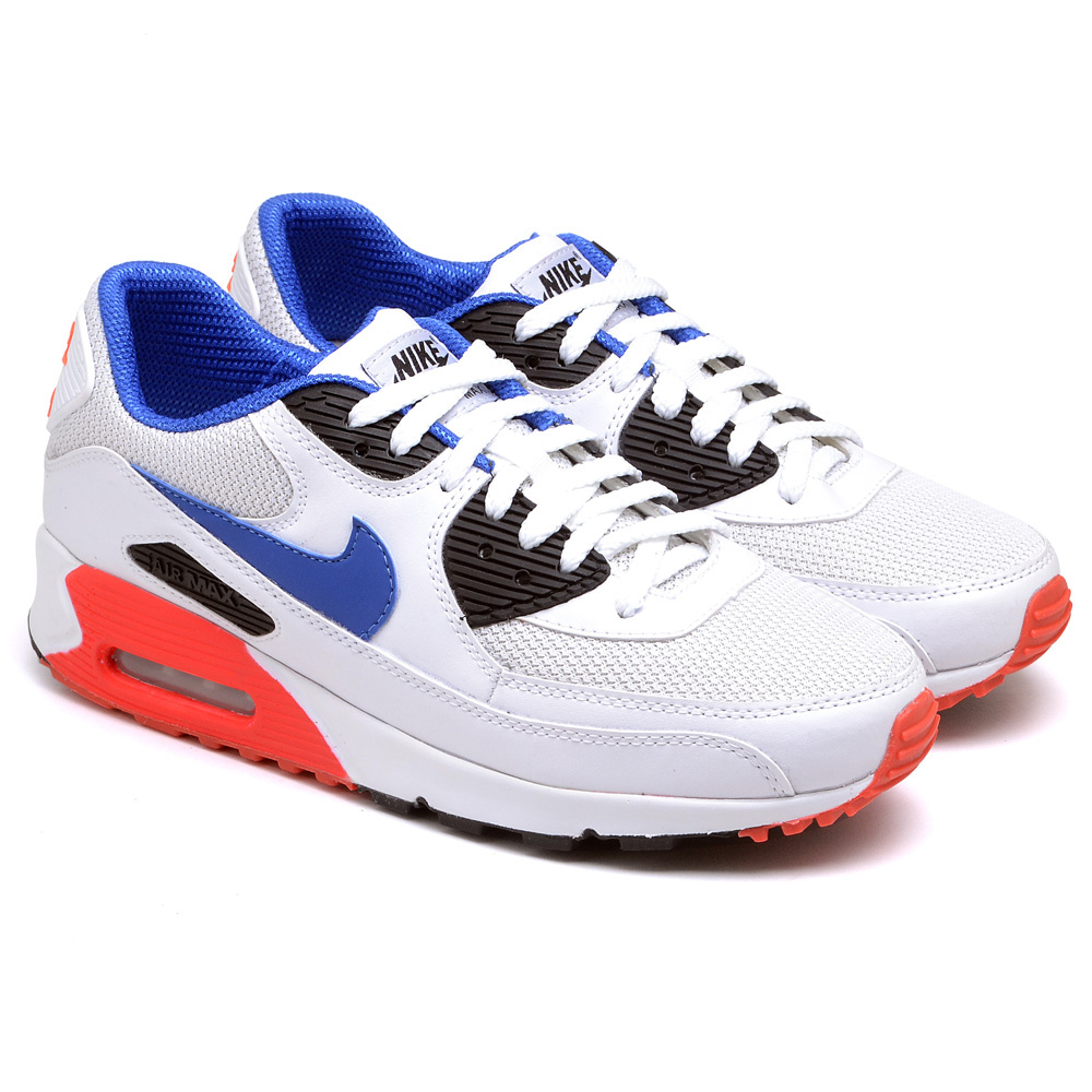 Air max 90 hot sale branco com azul