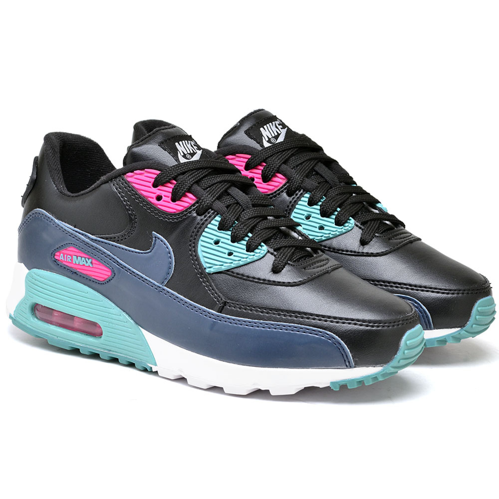 Air max 90 clearance preto rosa e branco