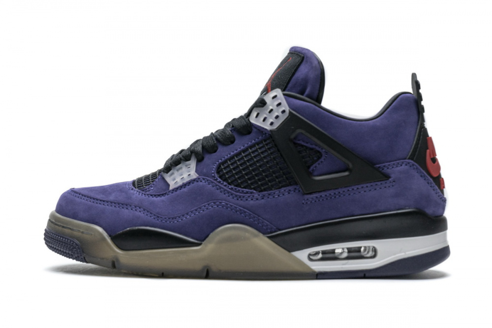 Travis Scott x Air Jordan 4 Retro Purple On Shoes