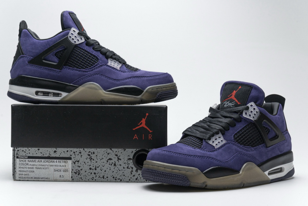 Travis scott x hot sale air jordan 4 purple