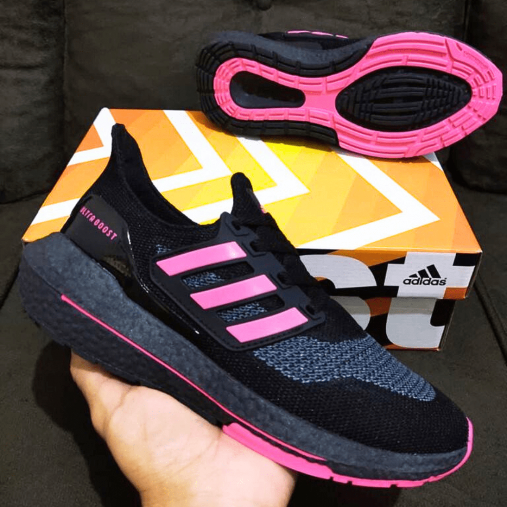 ADIDAS ULTRA BOOST 21 PRETO/ROSA - amorin