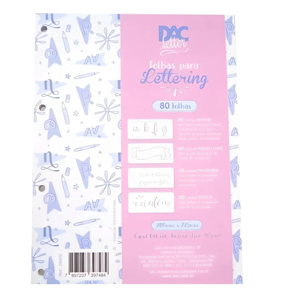 Refil De Folhas Para Lettering Fichário Universitário 80fls DAC ...