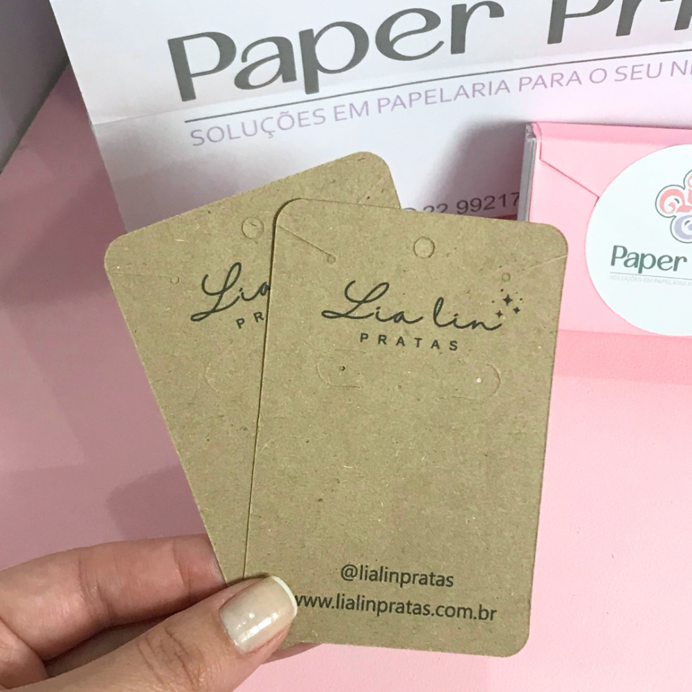 cartela personalizada kraft 9x6,5cm - PAPER PRINT
