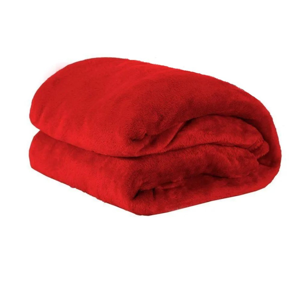 Mantinha Soft Fleece Premium Casal Padrão - Vermelho Rubi - AMBORDADOS