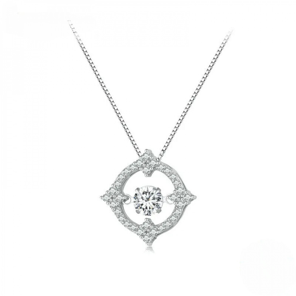 Colar Moissanite Estrela Pontas Prata Pequena Joia