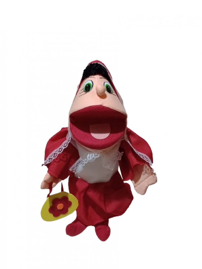 Fantoche de contos Chapeuzinho Vermelho, fantoche de mão para teatrinho