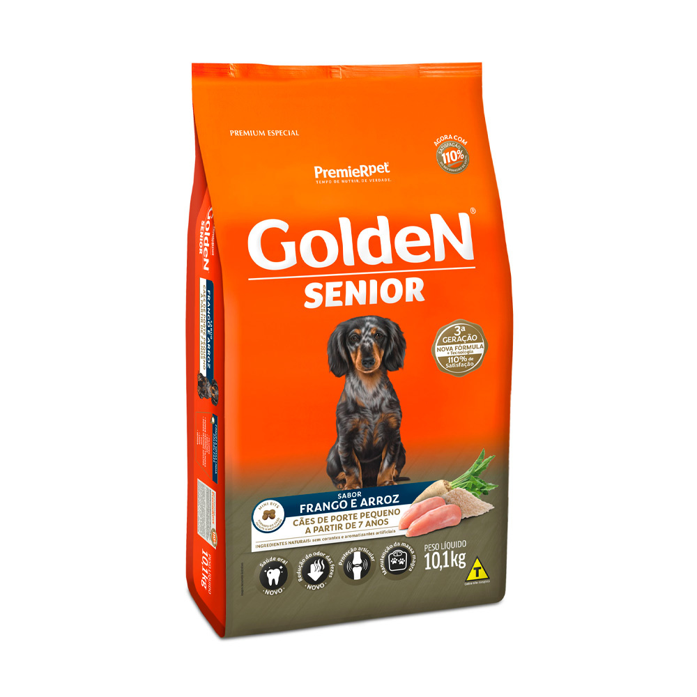 Ração Golden Fórmula Cão Sênior Raça Pequena 10,1 kg - PetsLoja - Tudo ...