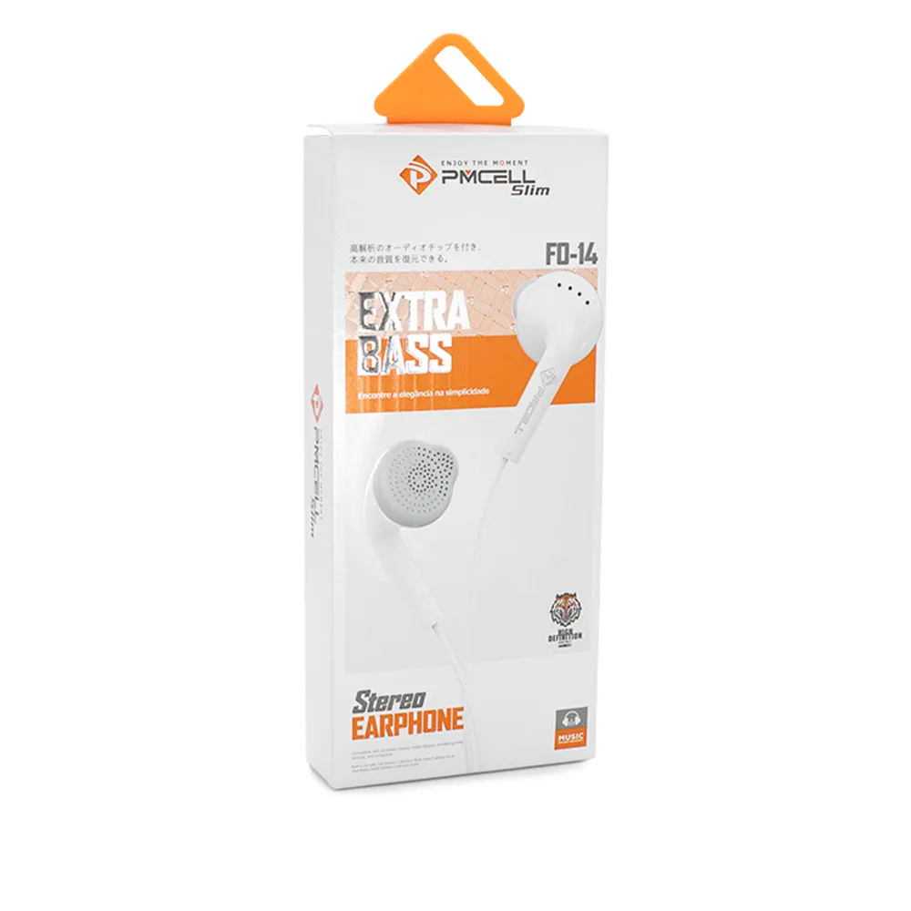 FONE DE OUVIDO COM FIO E MICROFONE PMCELL FO-14 - Play Pause