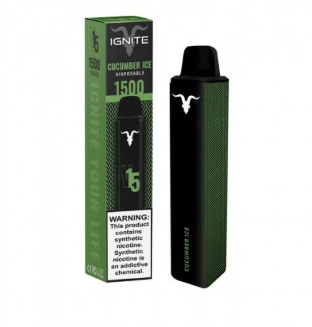 Ignite V15 1500 Cucumber Ice é um pod descartável - Loja Pod Vape