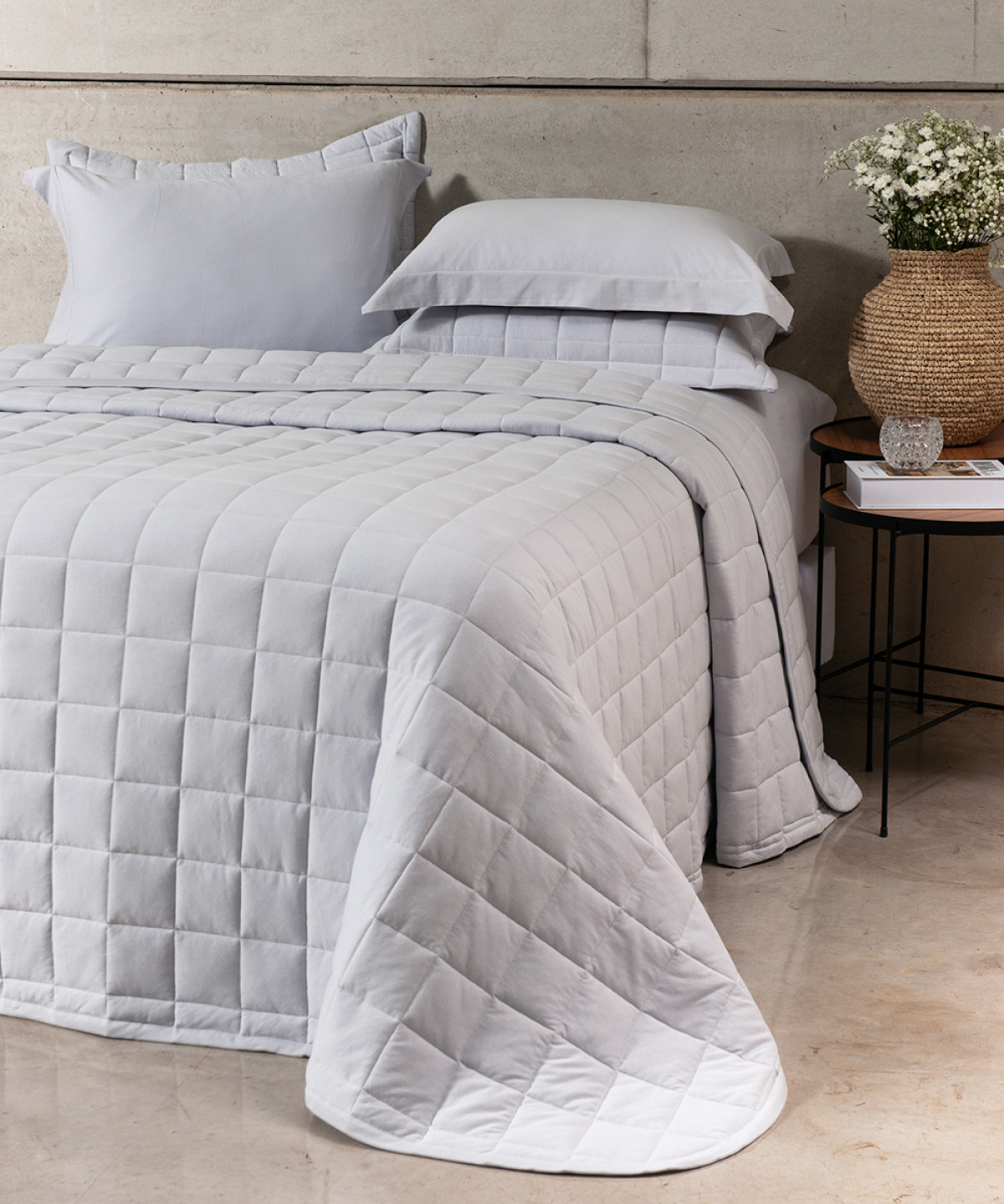 Aclarar Cobre Leito - Malha 100% Algodão - Queen - 3 Peças - Branco