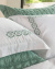 Belize Roupa de Cama - Queen - Percal 400 Fios - Fio Egípcio - 4 Peças - Branco/Verde