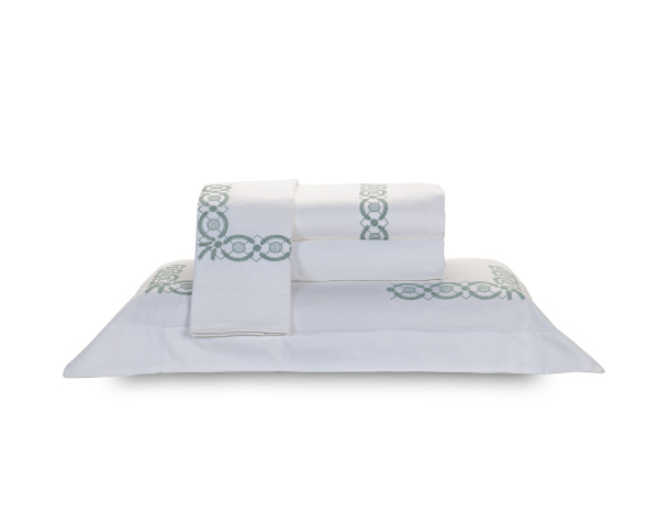 belize - Roupa de Cama - Queen - Branco/Verde - Polis Casa - Um ...