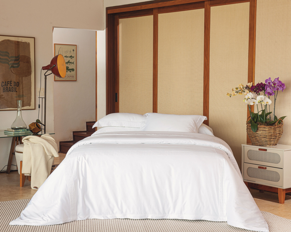 Blanche Duvet (Capa p/ Edredom) - Queen - Percal 600 Fios - Fio Egípcio - 4 Peças - Branco