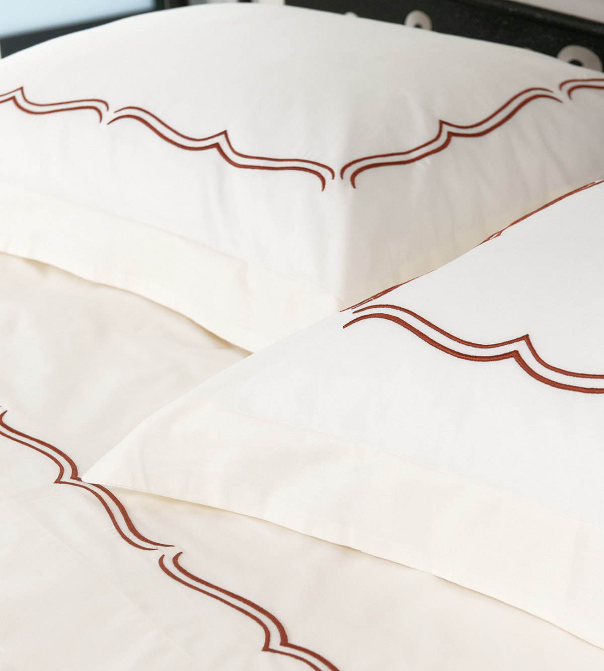 Brisa Roupa De Cama - Queen - Percal 250 Fios - 100% Algodão - 4 Peças - Palha/Terracota