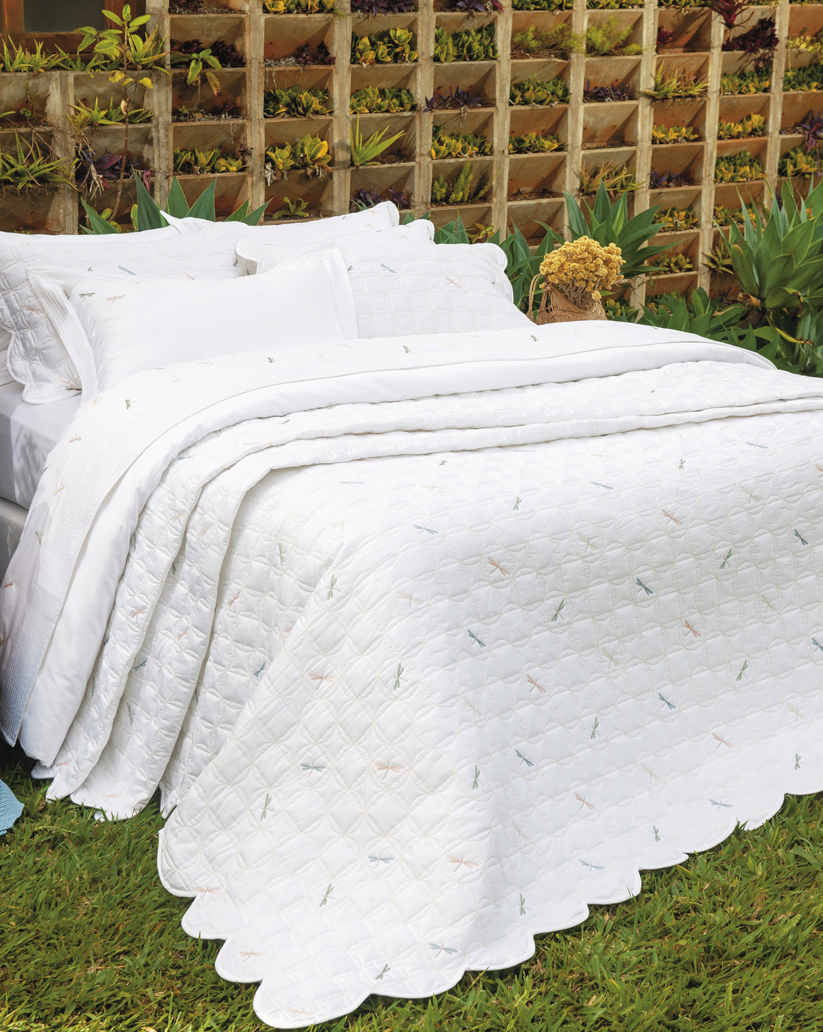 Cielle Cobre Leito - Queen - Percal 400 Fios - Fio Egípcio - 3 Peças - Branco