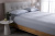 Classic Roupa De Cama - Queen - Percal 200 Fios - Bud - 100% Algodão - 4 Peças - Azul
