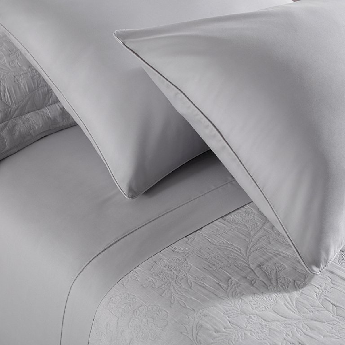 Classic Roupa De Cama - Queen - Percal 200 Fios - Bud - 100% Algodão - 4 Peças - Cinza