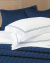 Daily Roupa de Cama - Queen - Percal 300 Fios - Acetinado - 4 Peças - Branco/Azul Marinho