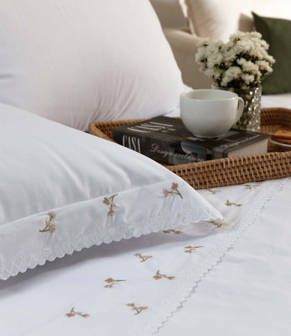 Fascínio Roupa De Cama - Queen - Percal 250 Fios - 100% Algodão - 4 Peças - Branco