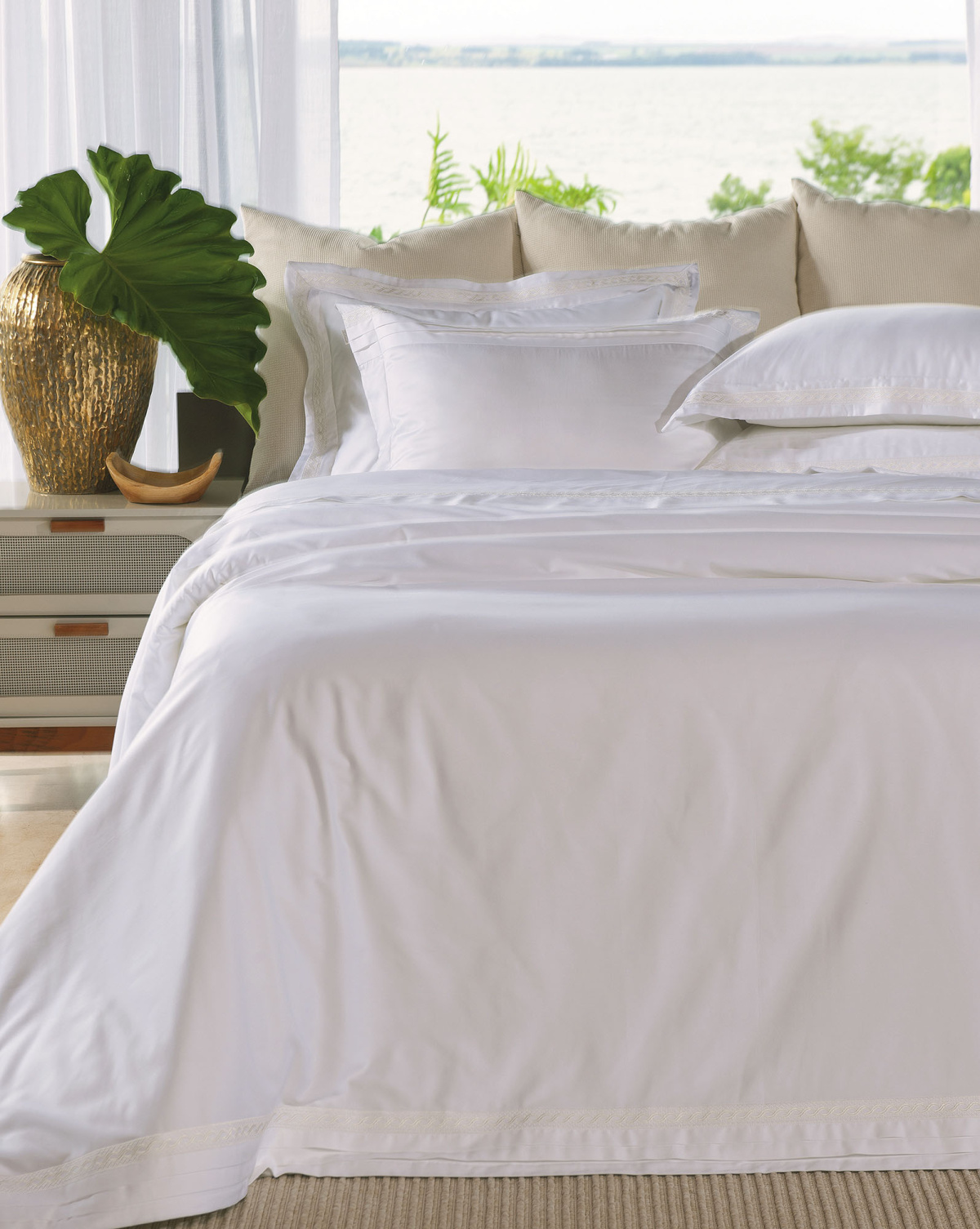 Fratelli Duvet (Capa p/ Edredom) - King - Percal 1000 Fios - Fio Egípcio - 4 Peças - Branco