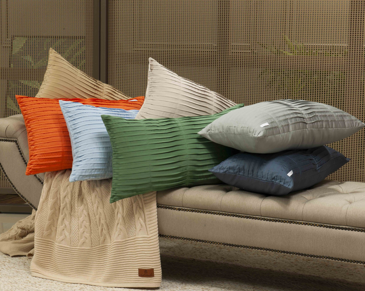 Galles Almofada Nervurada - 40cm x 60cm - 400 Fios - Fio Egípcio - Verde