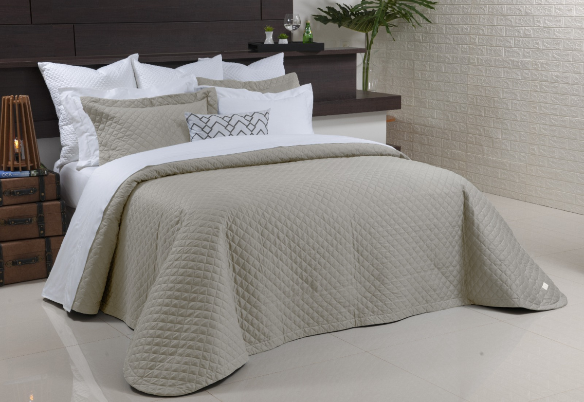 Galles Cobre Leito Matelassado - King - Percal 400 Fios - Fio Egípcio - 3 Peças - Fendi