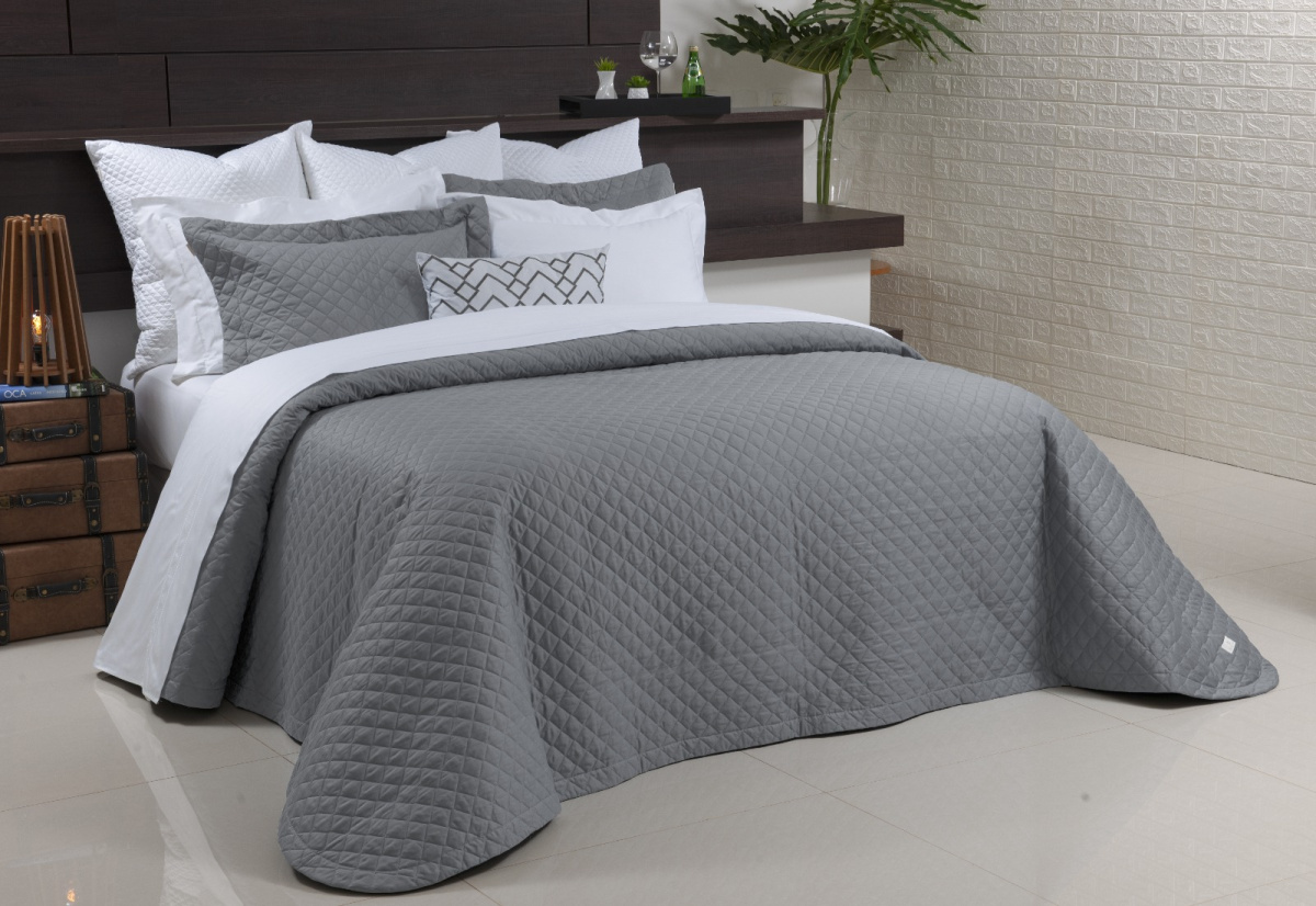 Galles Cobre Leito Matelassado - Super King - Percal 400 Fios - Fio Egípcio - 3 Peças - Platino