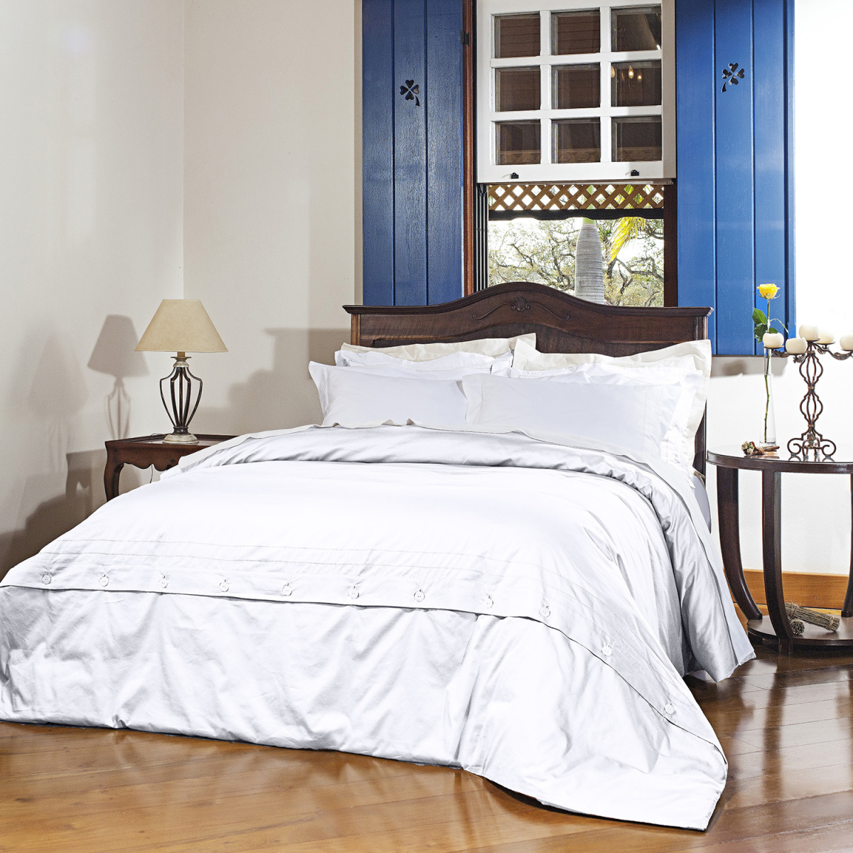 Galles Duvet (Capa p/ Edredom) - Super King - Percal 400 Fios - Fio Egípcio - 3 Peças -Branco