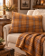 Genova Almofada Tricot Avulsa Decorativa - 60cm x 40cm - 100% Acrílico - Xadrez Terracota