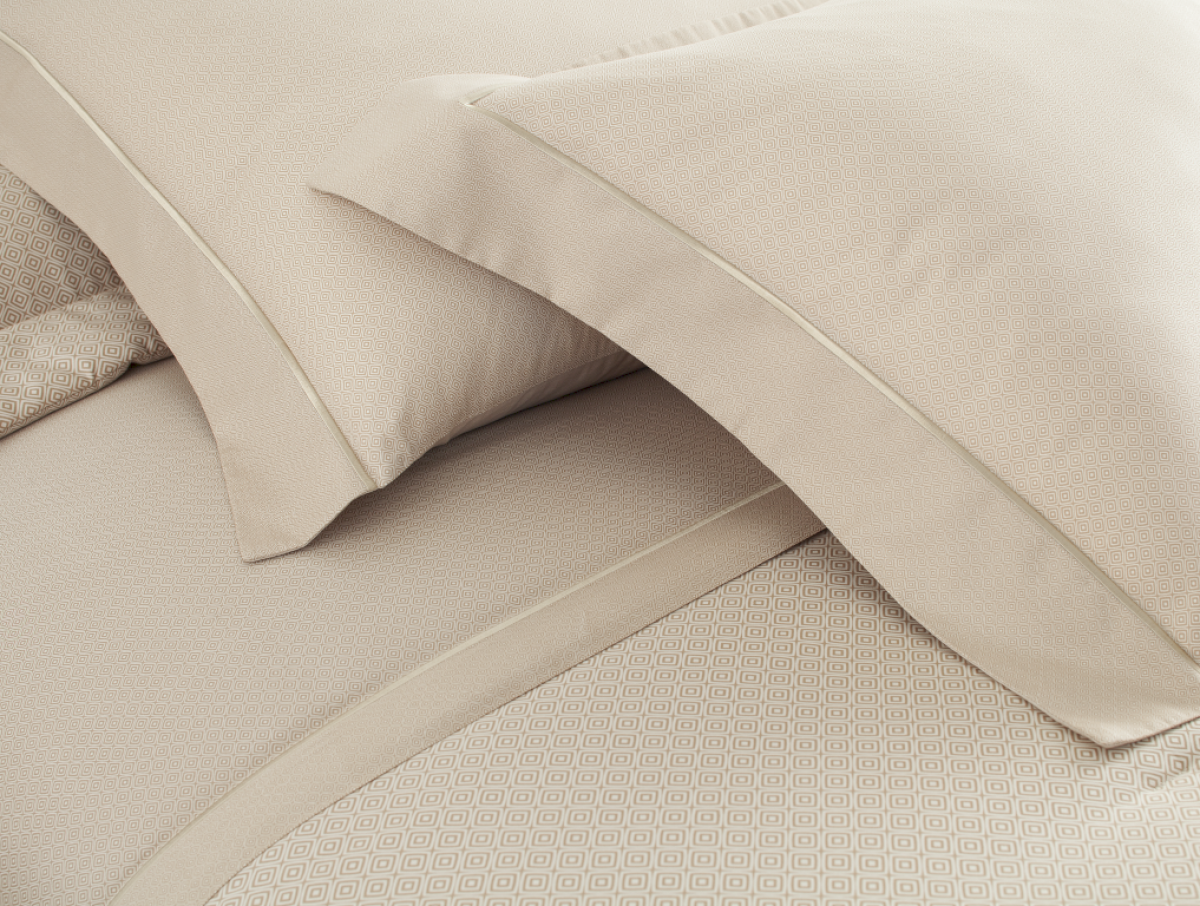 Kyoto Roupa De Cama - Queen - Percal 300 Fios - Bud - 100% Algodão - 4 Peças - Bege