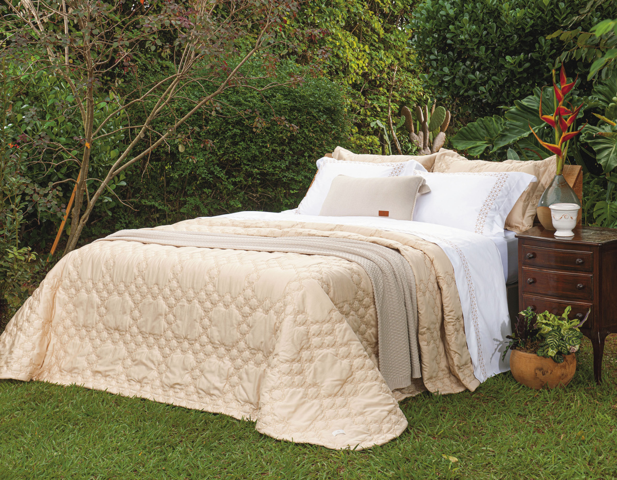 Lenzi Cobre Leito - Queen - Percal 400 Fios - Fio Egípcio - 3 Peças - Doce de Leite