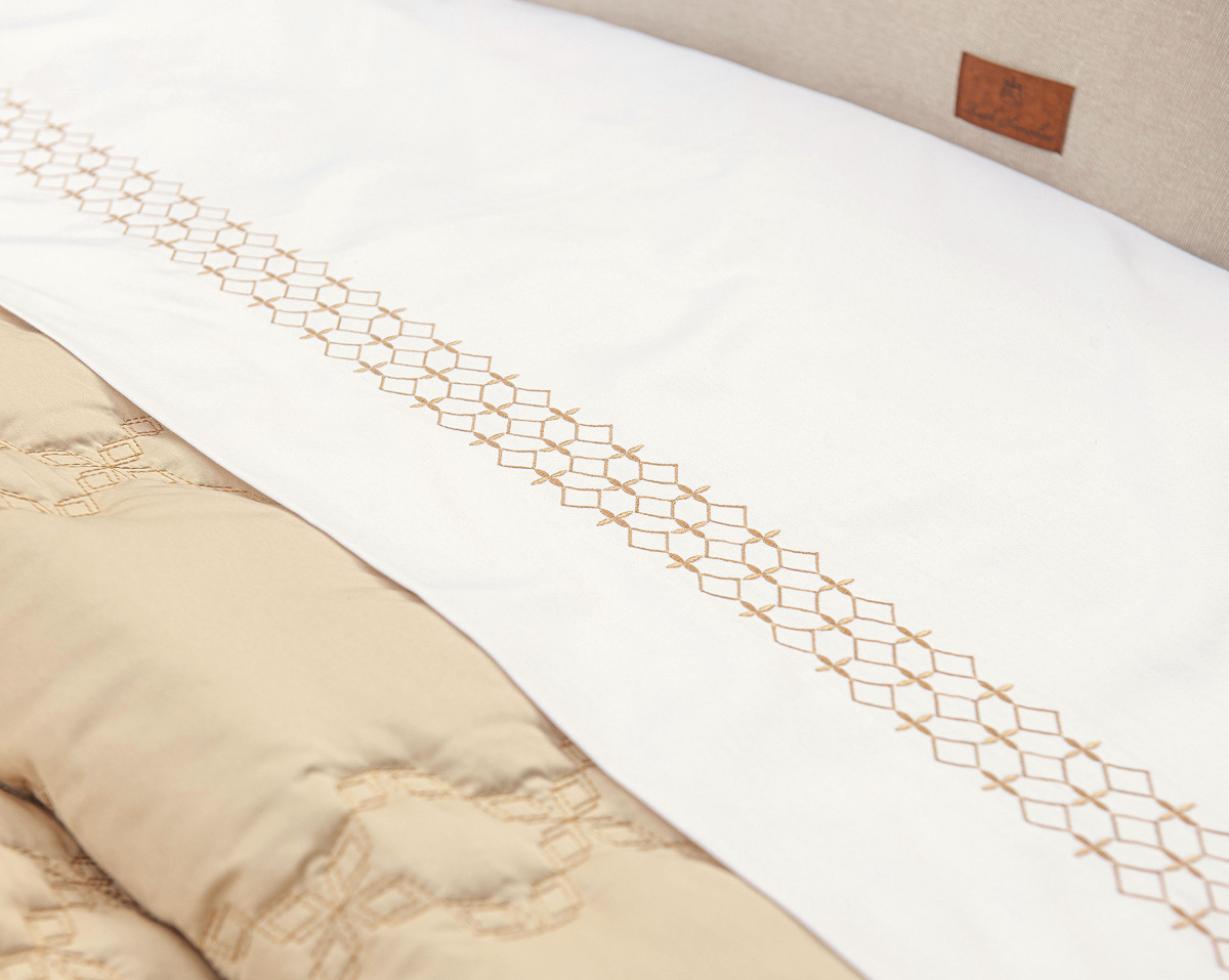 Lenzi Roupa de Cama - Queen - Percal 400 Fios - Fio Egípcio - 4 Peças - Branco